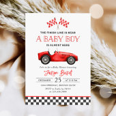 Race Car Red Racing Boy Baby shower Kaart