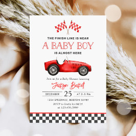 Race Car Red Racing Boy Baby shower Kaart