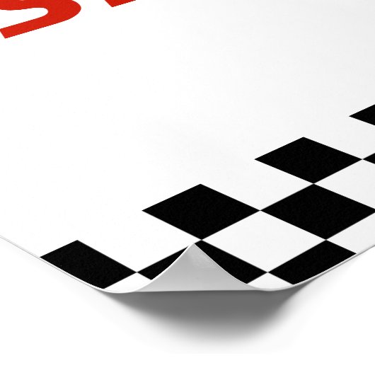 Race Car Red Racing Kids Verjaardag Welkom Poster (Hoek)