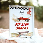 Race Car RedPit Stop Snacks Verjaardagsfeestje Poster