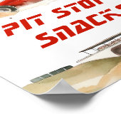 Race Car RedPit Stop Snacks Verjaardagsfeestje Poster (Hoek)