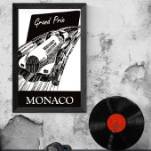 Race Car  Retro Grand Prix Monaco 1930 Poster