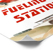 Race Car Rode tankstation Verjaardag Drinken Poster (Hoek)