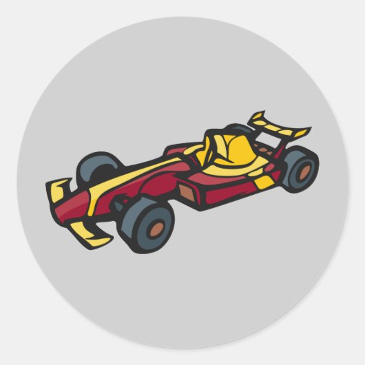 Race Car Ronde Sticker (Voorkant)
