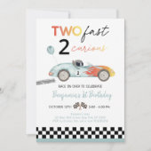 Race Car Second Birthday Kaart (Voorkant)
