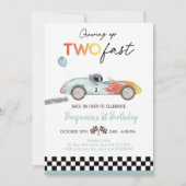 Race Car Second Birthday Kaart (Voorkant)