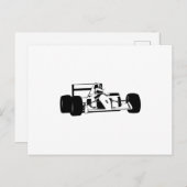 Race Car Silhouette zwart-wit Briefkaart (Voorkant / Achterkant)