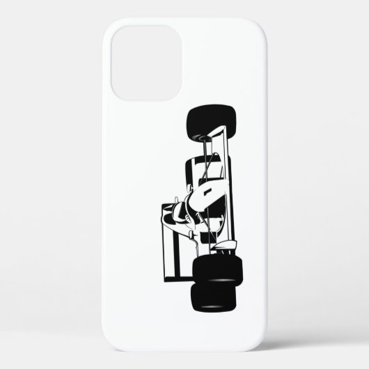 Race Car Silhouette zwart-wit Case-Mate iPhone Case (Achterkant)