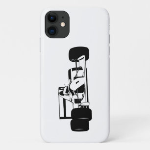 Race Car Silhouette zwart-wit Case-Mate iPhone Case