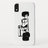 Race Car Silhouette zwart-wit Case-Mate iPhone Case (Achterkant)