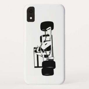 Race Car Silhouette zwart-wit Case-Mate iPhone Case