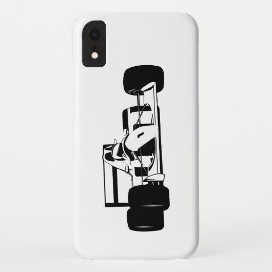 Race Car Silhouette zwart-wit Case-Mate iPhone Case (Achterkant)