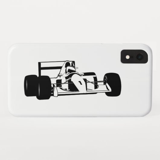 Race Car Silhouette zwart-wit Case-Mate iPhone Case (Achterkant (horizontaal))