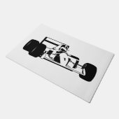 Race Car Silhouette zwart-wit Deurmat (Schuin)