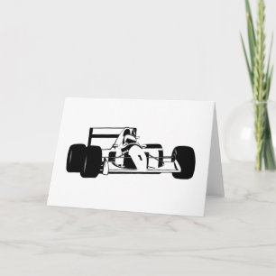 Race Car Silhouette zwart-wit Kaart