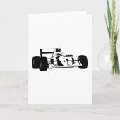 Race Car Silhouette zwart-wit Kaart (Voorkant)