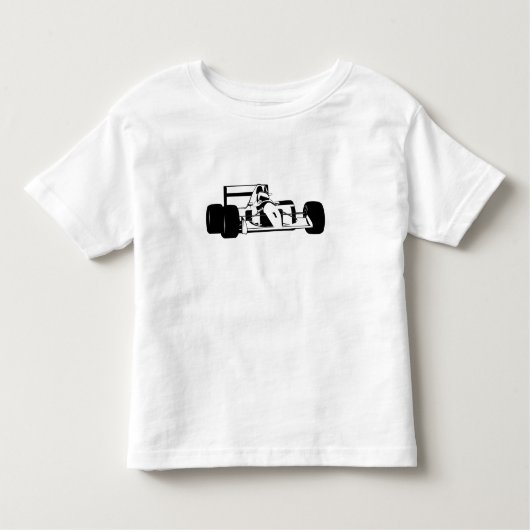 Race Car Silhouette zwart-wit Kinder Shirts (Voorkant)