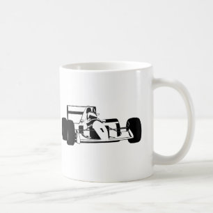 Race Car Silhouette zwart-wit Koffiemok
