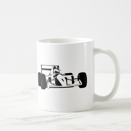 Race Car Silhouette zwart-wit Koffiemok (Rechts)