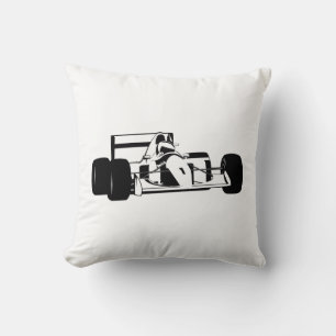 Race Car Silhouette zwart-wit Kussen