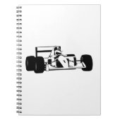 Race Car Silhouette zwart-wit Notitieboek (Voorkant)