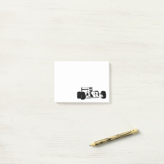 Race Car Silhouette zwart-wit Post-it® Notes (Op bureau)