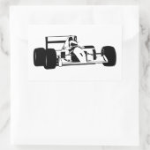 Race Car Silhouette zwart-wit Rechthoekige Sticker (Tas)