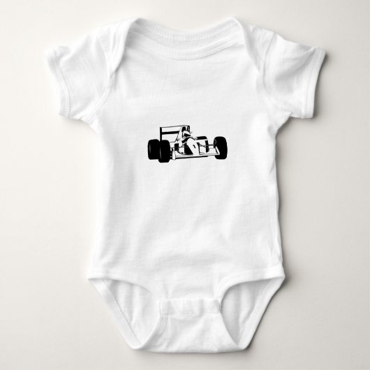 Race Car Silhouette zwart-wit Romper (Voorkant)
