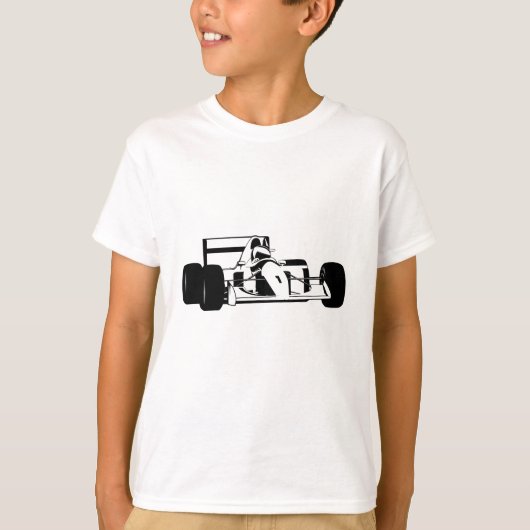 Race Car Silhouette zwart-wit T-shirt (Voorkant)