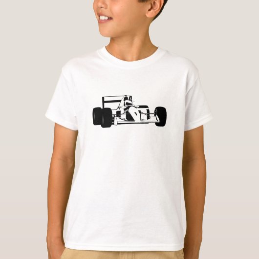 Race Car Silhouette zwart-wit T-shirt (Voorkant)