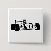 Race Car Silhouette zwart-wit Vierkante Button 5,1 Cm (Voorkant)