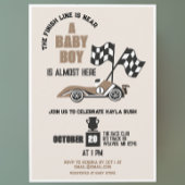 Race Car Sporty Boy Baby shower Kaart