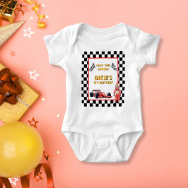 Race Car Start Your Engines 1st Birthday Baby Romper