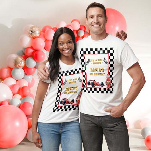 Race Car Start Your Engines 1st Birthday Men's T-shirt