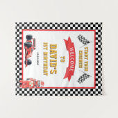 Race Car Start Your Engines 1st Birthday Wandkleed (Voorkant (horizontaal))