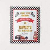 Race Car Start Your Engines 1st Birthday Wandkleed (Voorkant)