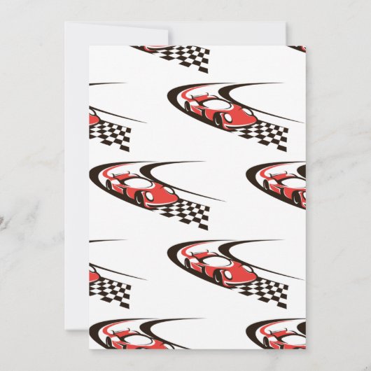 Race Car Thema 1e verjaardag Uitnodiging (Achterkant)