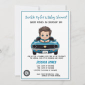  Race Car Theme Oh Boy Baby shower Kaart (Voorkant)