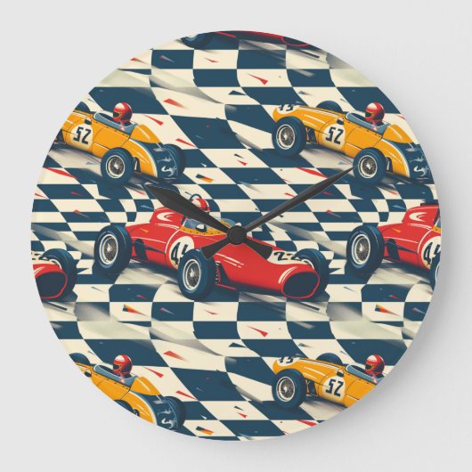 Race Car Themed Clock Grote Klok (Voorkant)