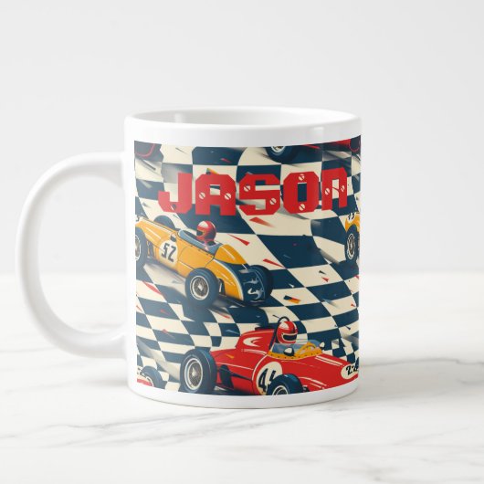 Race Car Themed Coffee Mug Grote Koffiekop (Links)