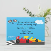 Race Car Track Birthday Uitnodiging (Staand voorkant)