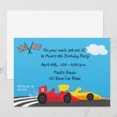 Race Car Track Birthday Uitnodiging (Voorkant / Achterkant)