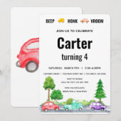 Race Car Twee Snelle Boy Vervoer Kaart (Voorkant / Achterkant)