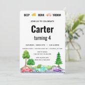 Race Car Twee Snelle Boy Vervoer Kaart (Staand voorkant)