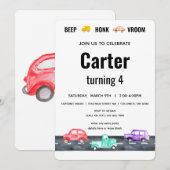 Race Car Twee Snelle  Boy Vervoer Kaart (Voorkant / Achterkant)