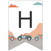 Race Car Two Fast 2 Curious Happy Birthday Party Vlaggetjes (Tweede vlag)