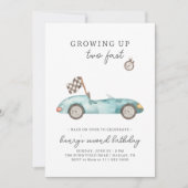 Race Car Two Fast 2e verjaardag Uitnodiging (Voorkant)