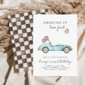 Race Car Two Fast 2e verjaardag Uitnodiging