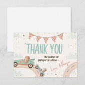 Race Car Two Fast Baby shower Hartelijk dank Kaart (Voorkant / Achterkant)