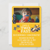 Race Car Two Year Old Photo Party Invite Kaart (Voorkant)